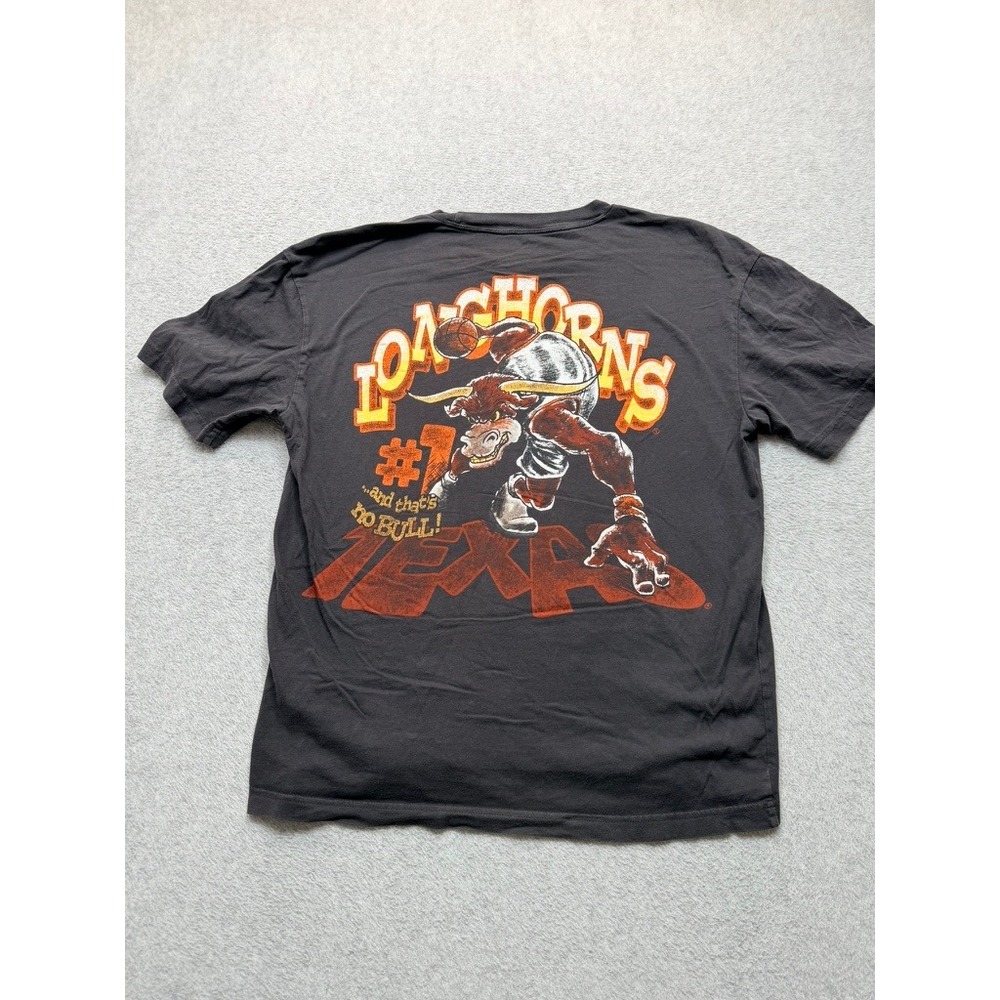 Texas Longhorns Basketball T-Shirt Mens S Faded Black Graphic Tee UT